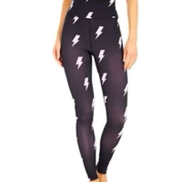 Spiritual Gangster Pants - Spiritual Gangster Essential High-Waist Lightning Bolt Print Leggings.